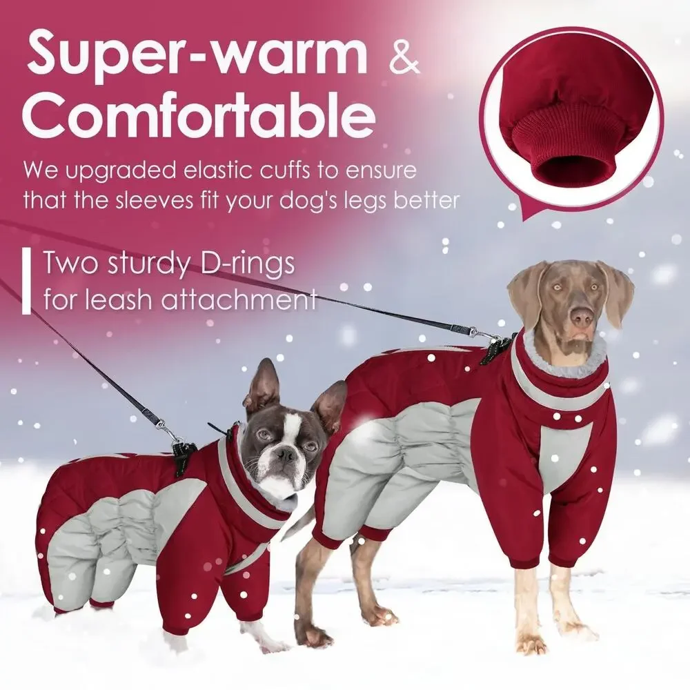 Fullbody Dog Coat Small Warm Fleece Jacket Windproof Winter Coat with Harness